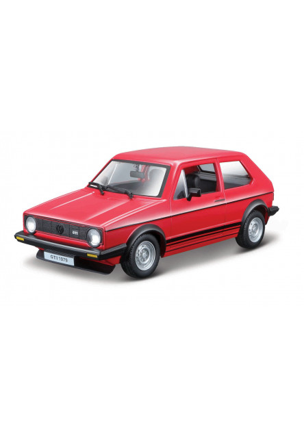 Bburago - Autá HOBBY, Plus, Volkswagen Golf Mk1 GTI (1979), červená, 1:24