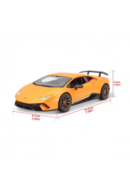Bburago - Autá HOBBY, Plus, Lamborghini Huracán Performante, metal oranžová, 1:24