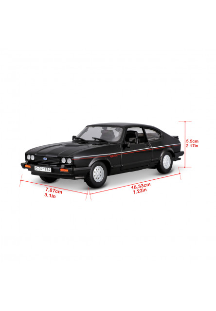 Bburago - Autá HOBBY, Plus, Ford Capri 1600 GT (1982), čierna, 1:24