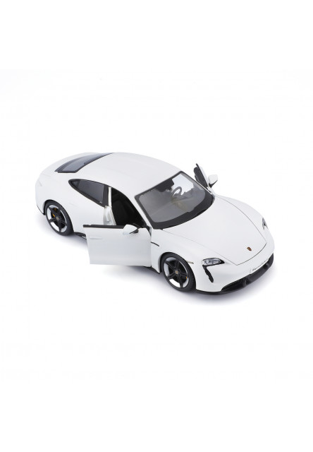 Bburago - Autá HOBBY, Plus, Porsche Taycan Turbo S, biela, 1:24