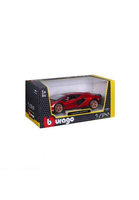 Bburago - Autá HOBBY, Plus, Lamborghini Sián FKP 37, červená, 1:24