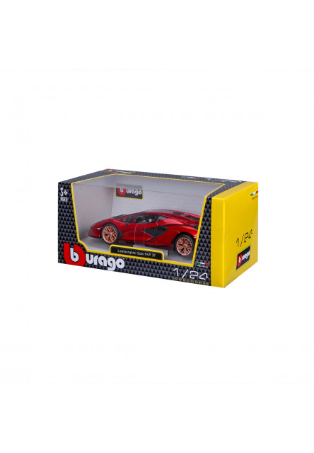 Bburago - Autá HOBBY, Plus, Lamborghini Sián FKP 37, červená, 1:24
