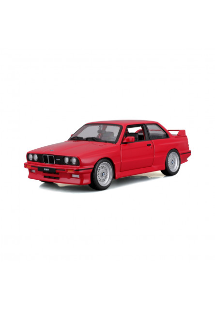Bburago - Autá HOBBY, 1988 BMW 3 Series M3, červená, 1:24
