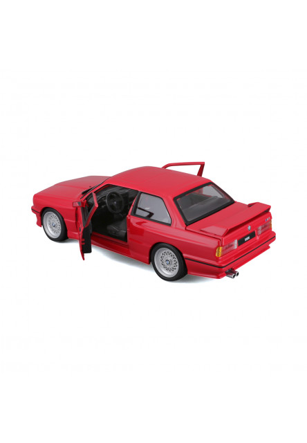 Bburago - Autá HOBBY, 1988 BMW 3 Series M3, červená, 1:24