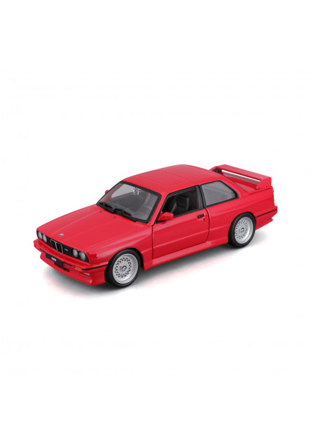 Bburago - Autá HOBBY, 1988 BMW 3 Series M3, červená, 1:24