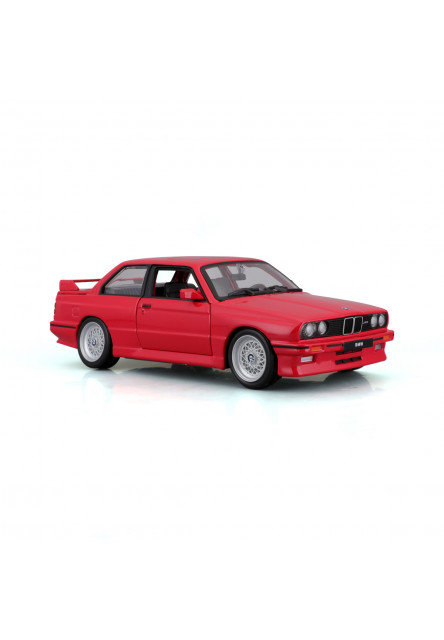 Bburago - Autá HOBBY, 1988 BMW 3 Series M3, červená, 1:24