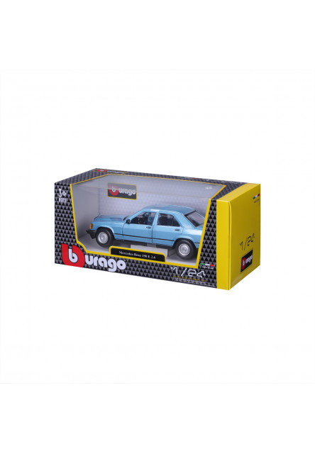 Bburago - Autá HOBBY, Plus, Mercedes-Benz 190 E 2.6, metalic modrá, 1:24