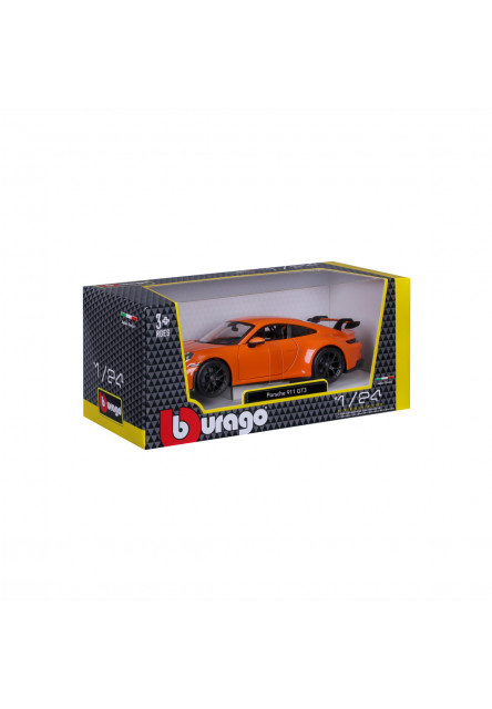 Bburago - Autá HOBBY, Plus, Porsche 911 GT3, oranžová, 1:24