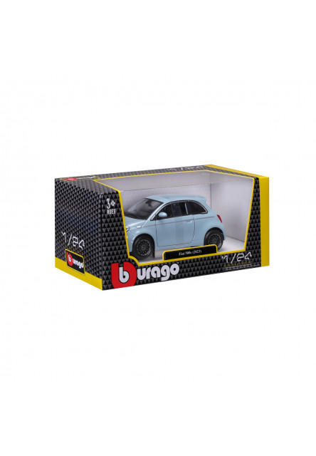 Bburago - Autá HOBBY, Plus, Fiat 500e (2023), modrá, 1:24