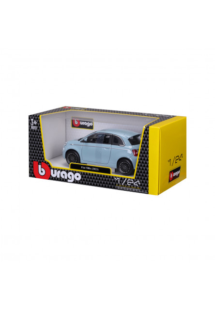 Bburago - Autá HOBBY, Plus, Fiat 500e (2023), modrá, 1:24