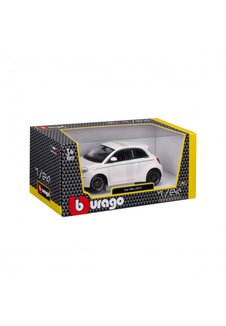Bburago - Autá HOBBY, Plus, Fiat 500e (2023), biela, 1:24