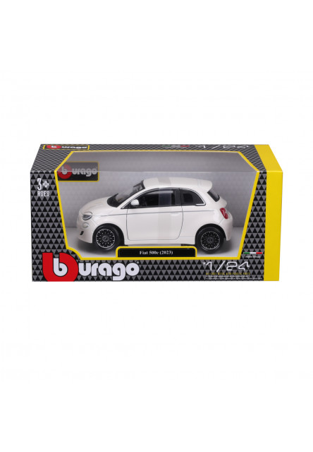 Bburago - Autá HOBBY, Plus, Fiat 500e (2023), biela, 1:24