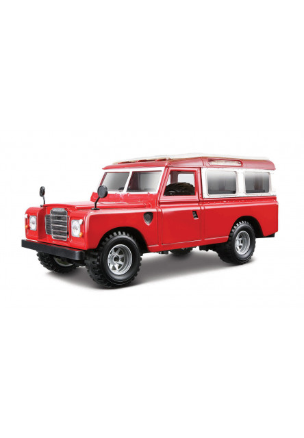 Bburago - Autá HOBBY, Land Rover Series II, červená, 1:24