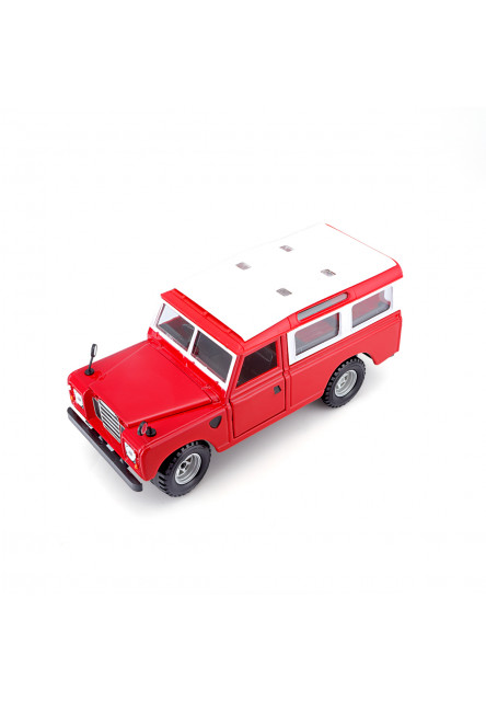Bburago - Autá HOBBY, Land Rover Series II, červená, 1:24