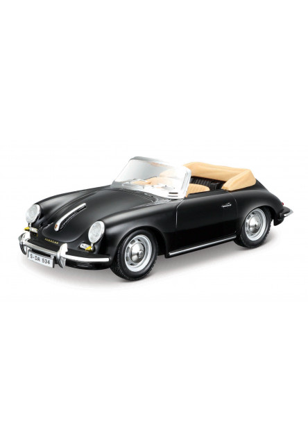 Bburago - Autá HOBBY, Porsche 356B Cabriolet (1961), čierna, 1:24