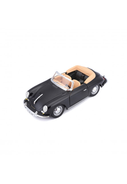 Bburago - Autá HOBBY, Porsche 356B Cabriolet (1961), čierna, 1:24