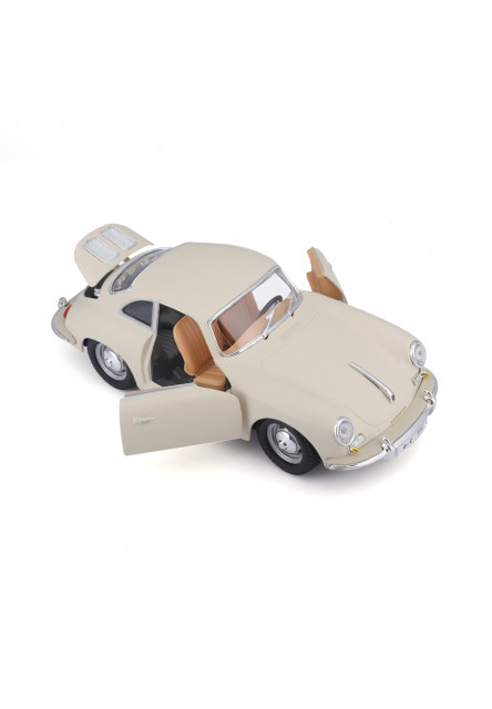 Bburago - Autá HOBBY, Porsche 356B Coupe (1961), krémové, 1:24
