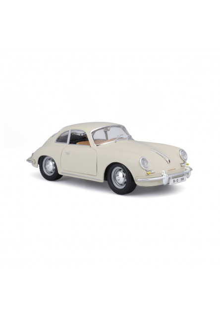 Bburago - Autá HOBBY, Porsche 356B Coupe (1961), krémové, 1:24