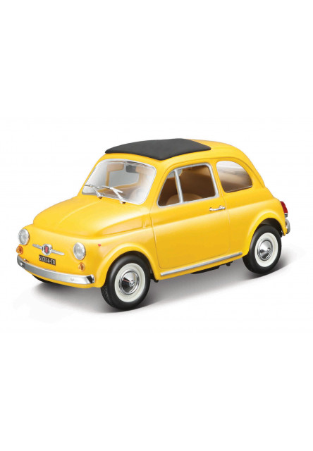 Bburago - Autá HOBBY, Fiat 500F (1965), žltá, 1:24
