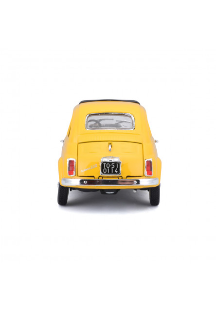 Bburago - Autá HOBBY, Fiat 500F (1965), žltá, 1:24