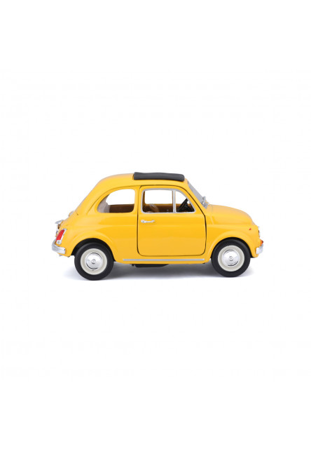 Bburago - Autá HOBBY, Fiat 500F (1965), žltá, 1:24
