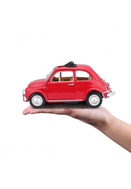Bburago - Autá HOBBY, Fiat 500L (1968), červená, 1:24