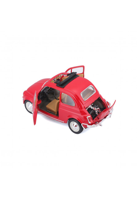 Bburago - Autá HOBBY, Fiat 500L (1968), červená, 1:24