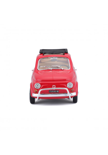 Bburago - Autá HOBBY, Fiat 500L (1968), červená, 1:24
