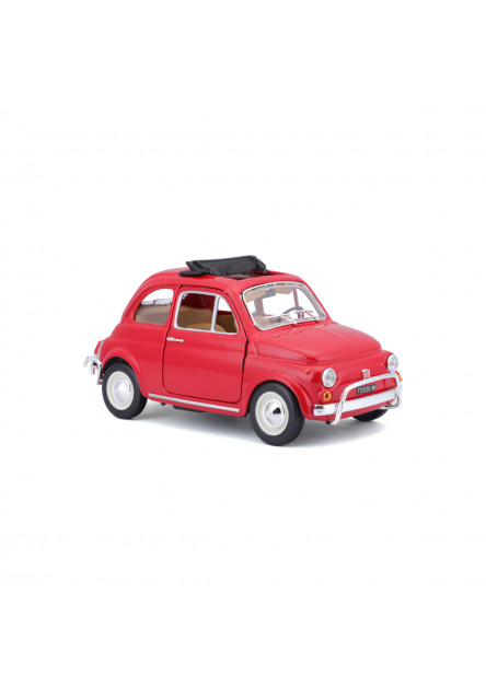 Bburago - Autá HOBBY, Fiat 500L (1968), červená, 1:24