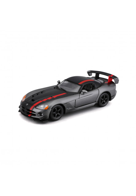 Bburago - Autá HOBBY, Dodge Viper SRT 10 ACR, šedá metalíza-matná čierna, 1:24