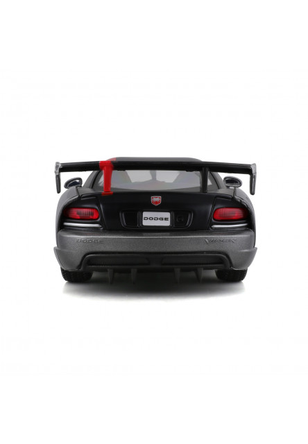 Bburago - Autá HOBBY, Dodge Viper SRT 10 ACR, šedá metalíza-matná čierna, 1:24