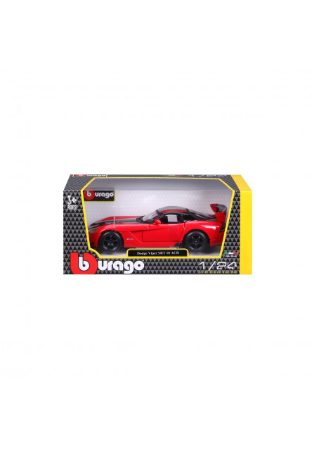 Bburago - Autá HOBBY, Dodge Viper SRT 10 ACR, červeno-čierna, 1:24