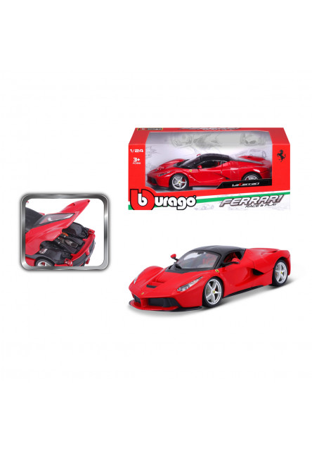 Bburago - RACE+PLAY, Ferrari LaFerrari, červená, 1:24