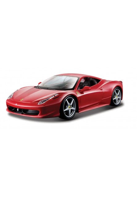 Bburago - RACE+PLAY, Ferrari 458 Italia, červená, 1:24