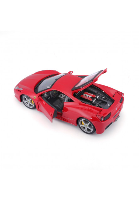 Bburago - RACE+PLAY, Ferrari 458 Italia, červená, 1:24
