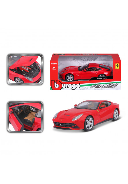Bburago - RACE+PLAY, Ferrari F12berlinetta, červená, 1:24