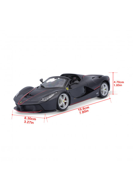 Bburago - RACE+PLAY, Ferrari LaFerrari Aperta, čierna metalíza, 1:24