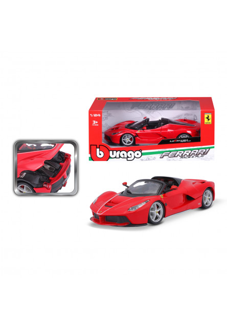 Bburago - RACE+PLAY, Ferrari LaFerrari Aperta, červená, 1:24