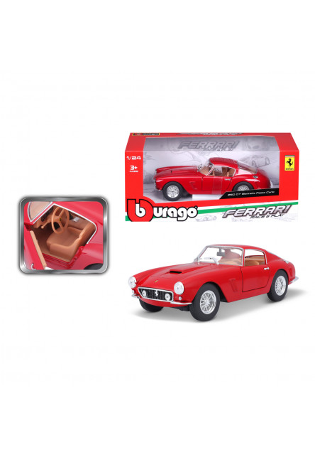 Bburago - RACE + PLAY, Ferrari 250 GT Berlinetta Passo Corto, červená, 1:24