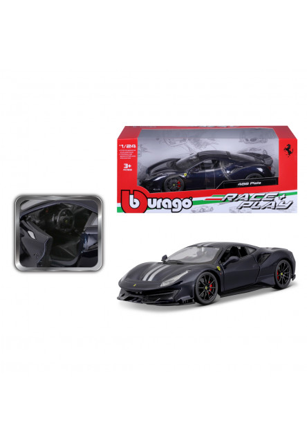 Bburago - RACE+PLAY, Ferrari 488 Pista, tmavo modrá, 1:24