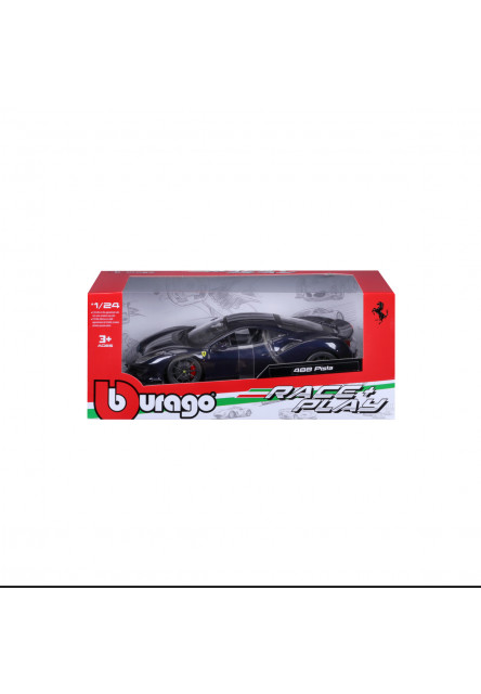 Bburago - RACE+PLAY, Ferrari 488 Pista, tmavo modrá, 1:24