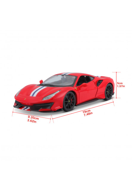 Bburago - RACE+PLAY Ferrari 488 Pista, červená, 1:24