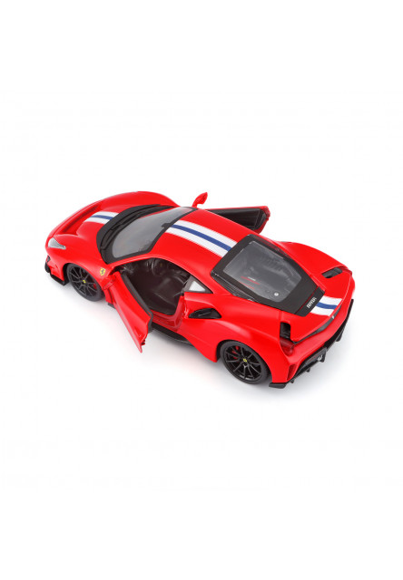 Bburago - RACE+PLAY Ferrari 488 Pista, červená, 1:24