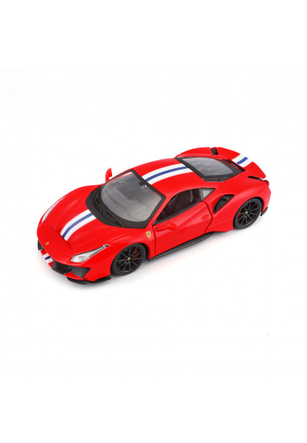Bburago - RACE+PLAY Ferrari 488 Pista, červená, 1:24
