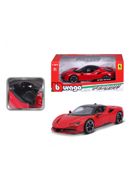 Bburago - RACE+PLAY, Ferrari SF90 Stradale, červená, 1:24