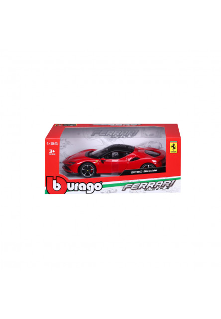 Bburago - RACE+PLAY, Ferrari SF90 Stradale, červená, 1:24