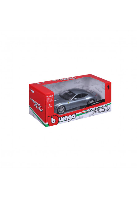 Bburago - RACE+PLAY, Ferrari Roma, šedá metalíza, 1:24