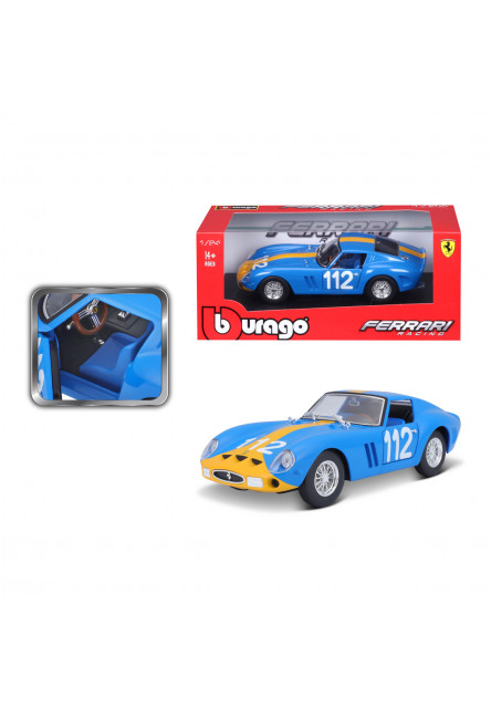 Bburago - RACING, FERRARI 250 GTO, modrá, 1:24