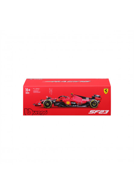 Bburago - RACING, FERRARI, Scuderia SF-23 (2023) dekoratívnej krabičke, #55 Carlos Sainz, 1:24