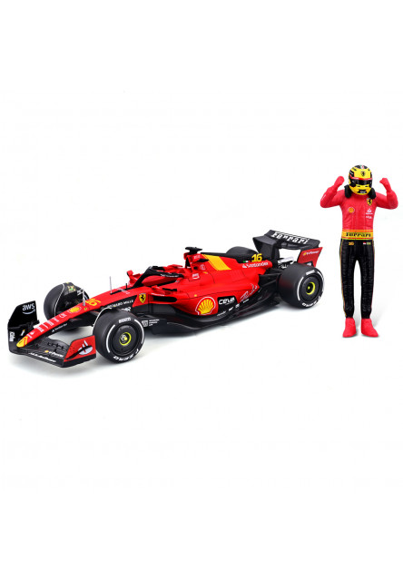 Bburago - FORMULA RACING, F1 Ferrari SF-23 (2023) s figúrkou jazdca, #16 Charles Leclerc, 1:24